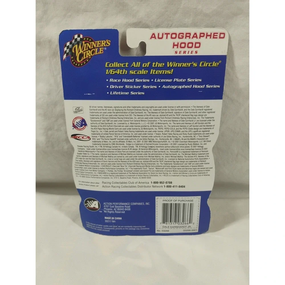 2002 NASCAR‎ Winners Circle Dale Earnhardt Jr #3 Nilla Autographed Hood 1:64